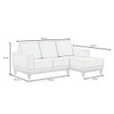 Ver imagem 3 de Sofá Living 200cm 3 Lugares com Chaise Direito Kayrós D05 Suede Cinza - Mpozenato