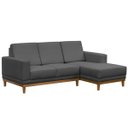 Ver imagem 1 de Sofá Living 200cm 3 Lugares com Chaise Direito Kayrós D05 Suede Cinza - Mpozenato