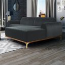 Ver imagem 2 de Sofá 2,55M 4 Lugares com Chaise Direito Pés Gold Molino B-317 Veludo Cinza - Domi
