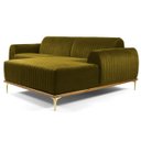Ver imagem 1 de Sofá 2,65M 4 Lugares com Chaise Direito Pés Gold Molino B-260 Veludo Mostarda - Domi