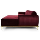 Ver imagem 6 de Sofá 2,45M 4 Lugares com Chaise Direito Pés Gold Molino B-278 Veludo Marsala - Domi