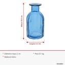 Ver mais imagens de Vaso Garrafa Decorativo de Vidro Azul 10x5x5cm Enfeite Sala Mesa Estante Flores