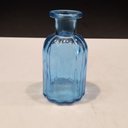 Ver imagem 2 de Vaso Garrafa Decorativo de Vidro Azul 10x5x5cm Enfeite Sala Mesa Estante Flores