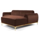 Ver imagem 1 de Sofá 2,30M 4 Lugares com Chaise Direito Pés Gold Molino B-276 Veludo Terra - Domi
