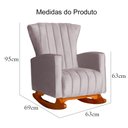 Ver imagem 7 de Poltrona Balanço C/ Puff Melinda Veludo Rose - Lm Decor