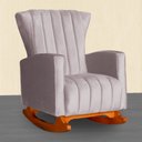 Ver imagem 2 de Poltrona Balanço C/ Puff Melinda Veludo Rose - Lm Decor