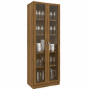 Ver imagem 2 de Cristaleira com 2 Portas de Vidro e 4 Prateleiras Nogal CR6003 - Tecnomobili