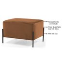 Ver imagem 2 de Kit 2 Puffs Decorativos 60cm Base Aço Status B-262 Veludo Telha