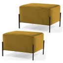 Ver imagem 1 de Kit 2 Puffs Decorativos 60cm Base Aço Status B-279 Veludo Mostarda