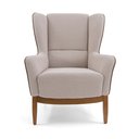 Ver imagem 3 de Poltrona Dekorien Milena Jacar Creme Marrom Alto Acabamento