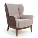 Ver imagem 2 de Poltrona Dekorien Milena Jacar Creme Marrom Alto Acabamento