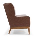 Ver imagem 4 de Poltrona Milena Fixo Jacquard Creme Marrom Dekorien