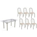 Ver imagem 1 de Mesa Cozinha Elba 150 + 6 Cad Noruega Niquel/Bege Kappesberg