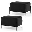 Ver imagem 1 de Kit 2 Puffs Decorativos 60cm Base Aço Status B-300 Veludo Preto