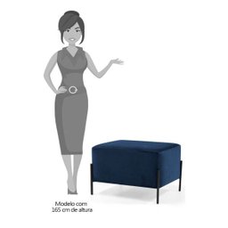 Kit 2 Puffs Decorativos 60cm Base Aço Status B-304 Veludo Azul Marinho- Domi - 4 Kit 2 Puffs Decorativos 60cm Base Aço Status B-304 Veludo Azul Marinho- Domi - 4