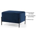Ver imagem 2 de Kit 2 Puffs Decorativos 60cm Base Aço Status B-304 Veludo Azul Marinho- Domi