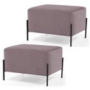 Ver imagem 1 de Kit 2 Puffs Decorativos 60cm Base Aço Status B-305 Veludo Rosê