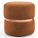 Ver imagem 1 de Puff Decorativo com Cinto Rosê Round B-262 Veludo Laranja