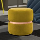 Ver imagem 2 de Puff Decorativo com Cinto Rosê Round B-279 Veludo Amarelo
