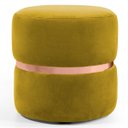 Ver imagem 1 de Puff Decorativo com Cinto Rosê Round B-279 Veludo Amarelo