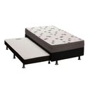 Ver imagem 1 de Cama Box c/Auxiliar Solteiro: Colchão Espuma Ortobom D45 Light + Base CRC Courano Black(88x188)