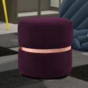 Ver imagem 2 de Puff Decorativo com Cinto Rosê Round B-292 Veludo Uva