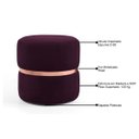 Ver imagem 3 de Puff Decorativo com Cinto Rosê Round B-292 Veludo Uva