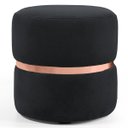 Ver imagem 1 de Puff Decorativo com Cinto Rosê Round B-300 Veludo Preto