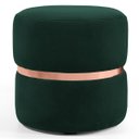 Ver imagem 1 de Puff Decorativo com Cinto Rosê Round B-303 Veludo Verde Musgo