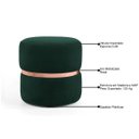 Ver imagem 3 de Puff Decorativo com Cinto Rosê Round B-303 Veludo Verde Musgo
