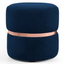 Ver imagem 1 de Puff Decorativo com Cinto Rosê Round B-304 Veludo Azul Marinho
