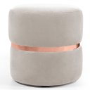 Ver imagem 1 de Puff Decorativo com Cinto Rosê Round B-309 Veludo Bege Claro