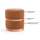 Ver imagem 3 de Puff Decorativo com Cinto e Aro Rosê Round B-262 Veludo Laranja