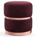 Ver imagem 1 de Puff Decorativo com Cinto e Aro Rosê Round B-278 Veludo Marsala