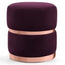 Ver imagem 1 de Puff Decorativo com Cinto e Aro Rosê Round B-292 Veludo Uva