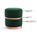 Ver imagem 3 de Puff Decorativo com Cinto e Aro Rosê Round B-303 Veludo Verde Musgo