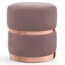 Ver imagem 1 de Puff Decorativo com Cinto e Aro Rosê Round B-305 Veludo Rosê
