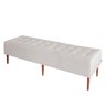 Pufe Recamier Calçadeira King 195cm Pé Madeira Duque - Linho Prime Cru - 1