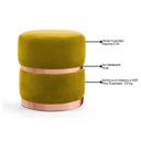Ver imagem 3 de Kit 2 Puffs Decorativos Cinto e Aro Rosê Round B-279 Veludo Amarelo