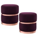 Ver imagem 1 de Kit 2 Puffs Decorativos Cinto e Aro Rosê Round B-292 Veludo Uva