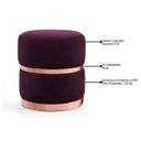 Ver imagem 3 de Kit 2 Puffs Decorativos Cinto e Aro Rosê Round B-292 Veludo Uva