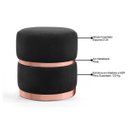 Ver imagem 3 de Kit 2 Puffs Decorativos Cinto e Aro Rosê Round B-300 Veludo Preto