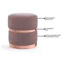 Ver imagem 3 de Kit 2 Puffs Decorativos Cinto e Aro Rosê Round B-305 Veludo Rosê