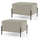 Ver imagem 1 de Kit 2 Puffs Decorativos 60cm Base Aço Status B-309 Veludo Bege