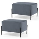 Ver imagem 1 de Kit 2 Puffs Decorativos 60cm Base Aço Status B-317 Veludo Cinza