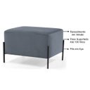 Ver imagem 2 de Kit 2 Puffs Decorativos 60cm Base Aço Status B-317 Veludo Cinza