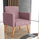 Ver imagem 1 de Poltrona Lyon Veludo Turkey Rosa 64x60cm com Espuma D20 para Sala Quarto