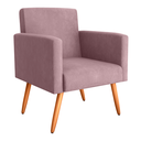 Ver imagem 3 de Poltrona Lyon Veludo Turkey Rosa 64x60cm com Espuma D20 para Sala Quarto