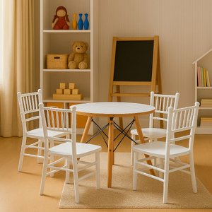 Conjunto 4 Cadeiras Tiffany Infantil Polipropileno Estrutura da Cadeira Branca