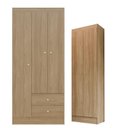 Ver imagem 1 de Guarda Roupa Solteiro Versa 3 Portas com Armário Multiuso Aura Freijó Fosco - Kits Paraná